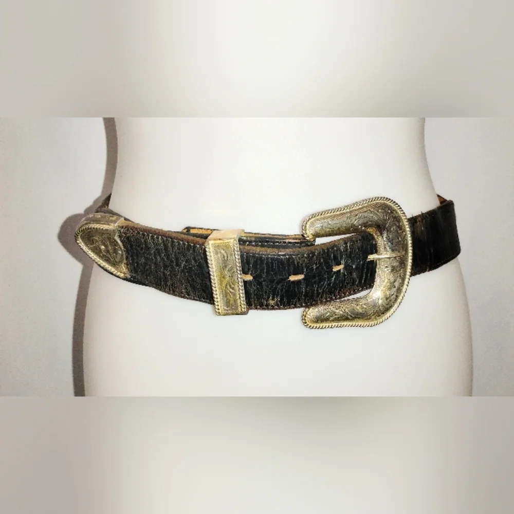 VINTAGE CIRCLE Y LEATHER BELT
